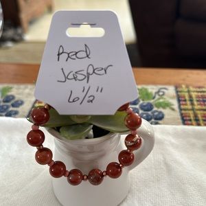 Gorgeous Hand Crafted Red Jasper Stretch Bracelet